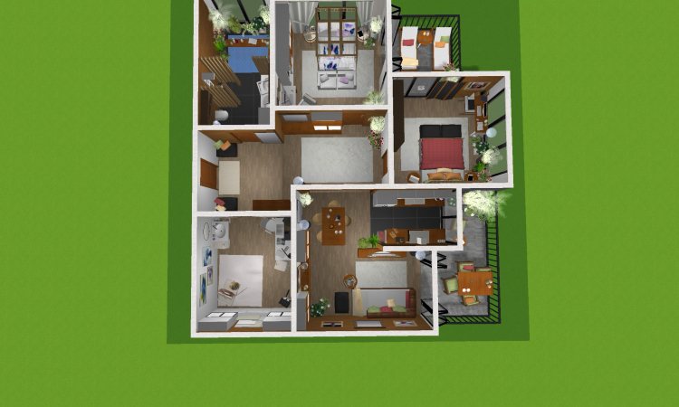 A 2D floor plan drawn in Home Design 3D