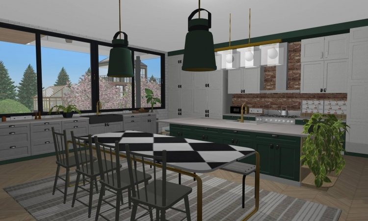 A furnished and decorated room